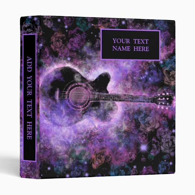 Personalized Custom Text Binder Rock Guitar Music (Front/Spine)