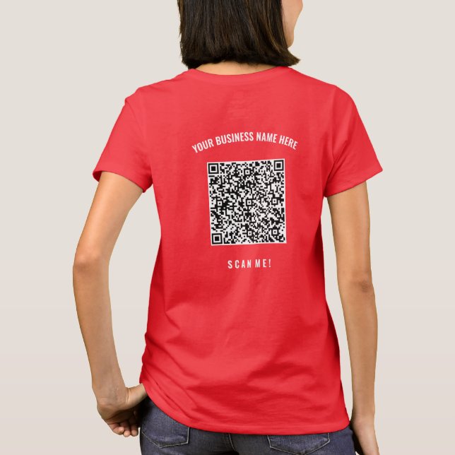 Personalized Custom Text Business QR Code T-Shirt (Back)