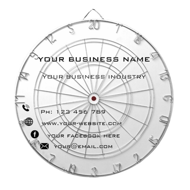 Personalized Custom Text Color Business Dartboard (Front)