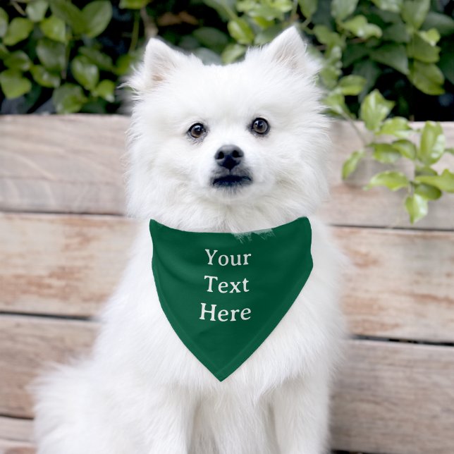 Personalized Custom Text Dog Cat Pet Green Pet Bandana Collar (Dog)