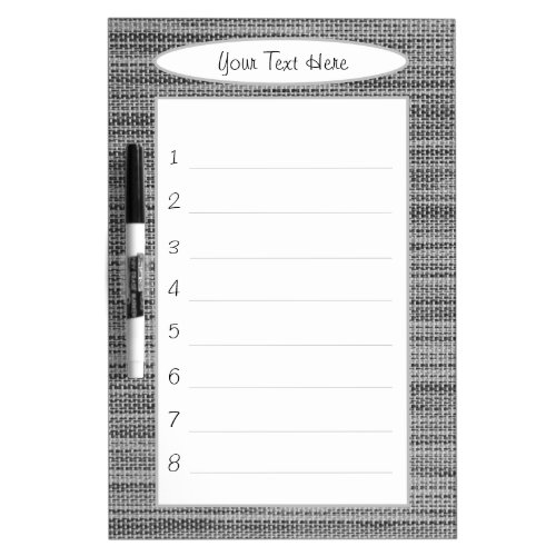 Personalized Custom Text Framed Dry Erase Board
