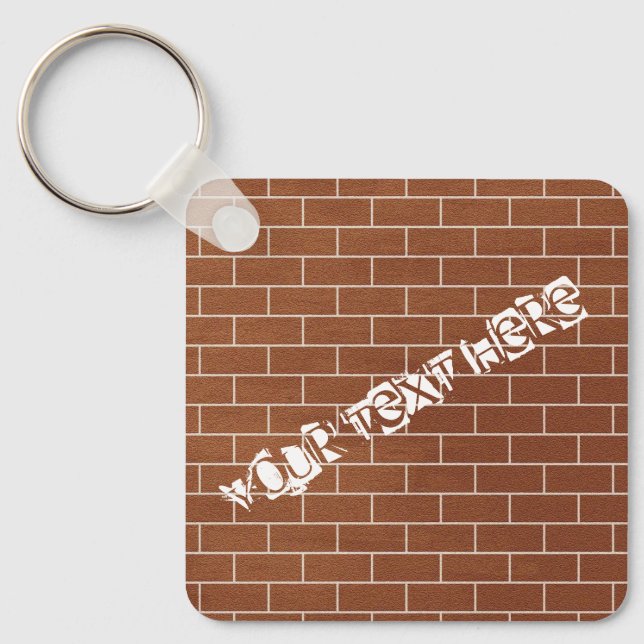 Personalized Custom Text Keychain Brick Wall (Front)