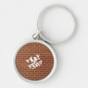Personalized Custom Text Keychain with Brick Wall