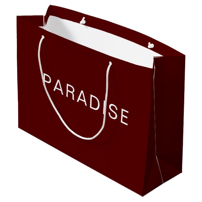 Personalized Custom Text Maroon Large Gift Bag (Back Angled)