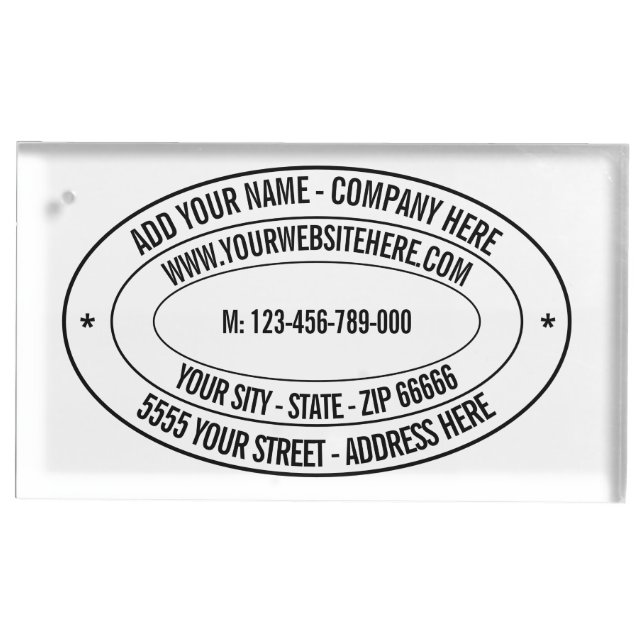 Personalized Custom Text Name Place Card Holder (Front)