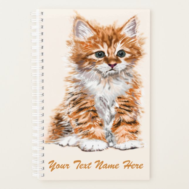Personalized Custom Text Planner Cute Baby Cat (Front)