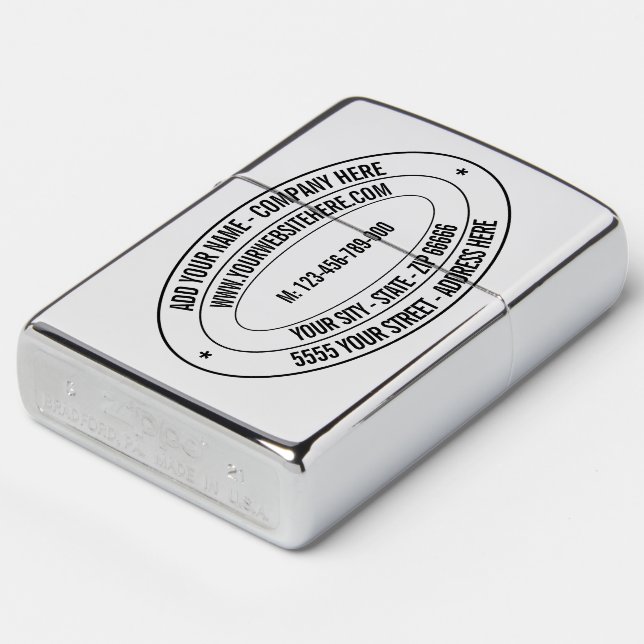 Personalized Custom Text Promotional Zippo Lighter (Angled)