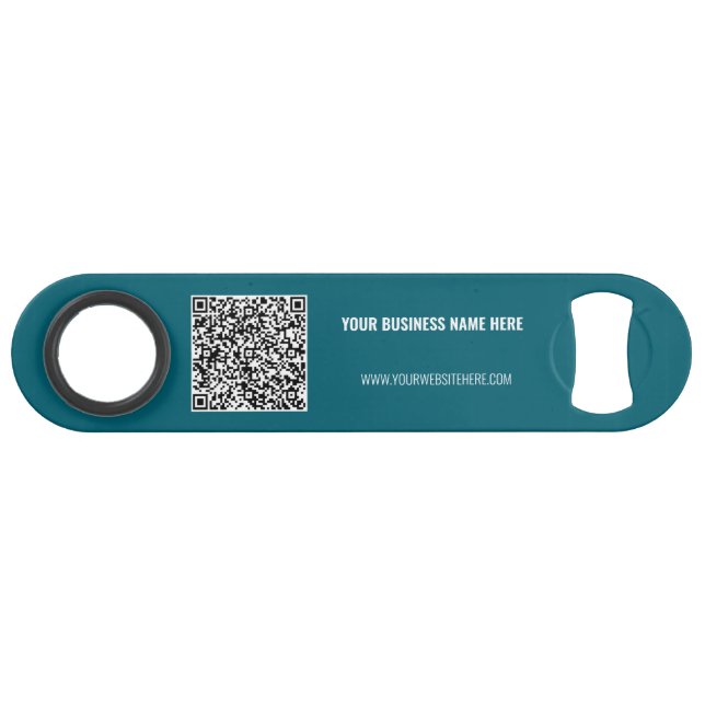 Personalized Custom Text QR Code Bar Key Template (Back Horizontal)