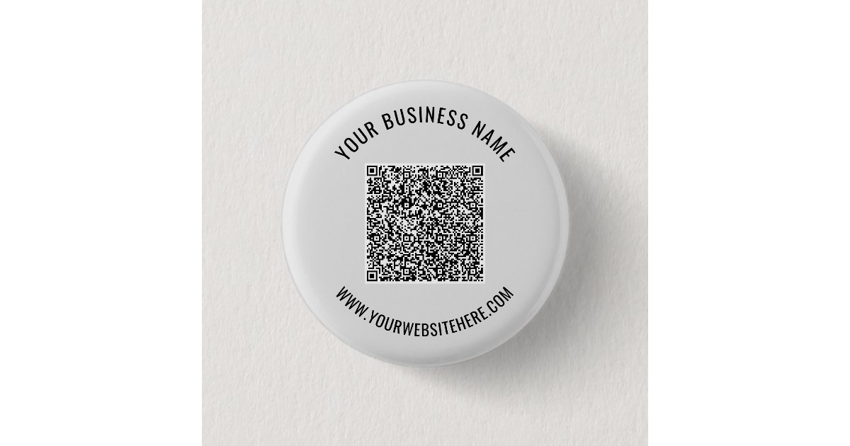 Personalized Custom Text QR Code Button Example | Zazzle