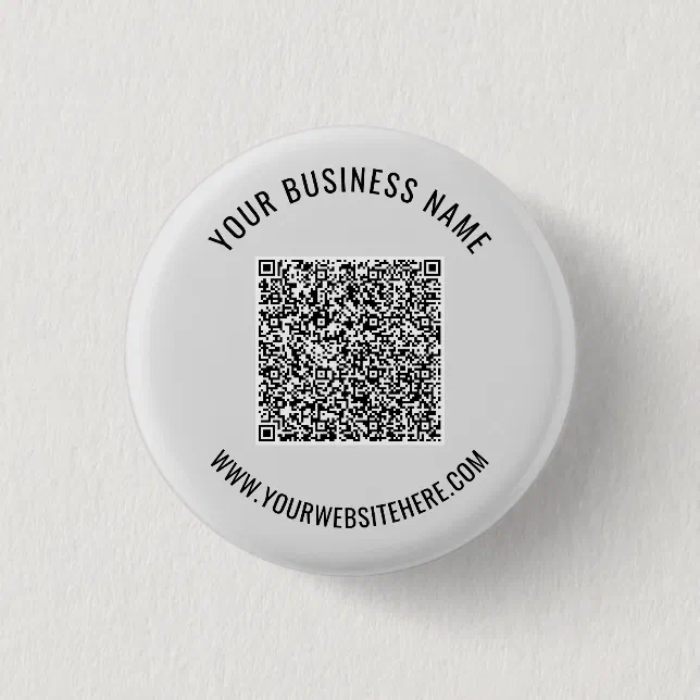 Personalized Custom Text QR Code Button Example | Zazzle
