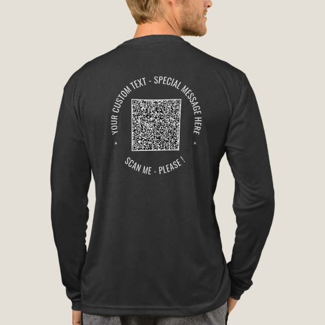 Personalized Custom Text QR Code Your Promotional Tri-Blend Shirt (Back)