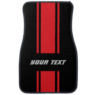 Personalized Custom Text Racing Stripe Car Floor Mat