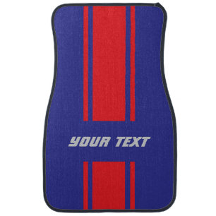Personalized Custom Text Racing Stripe Car Floor Mat