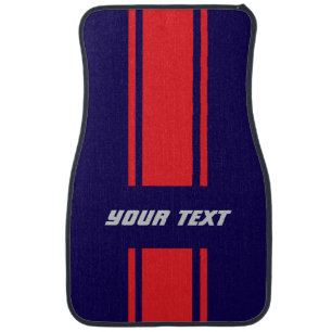 Personalized Custom Text Racing Stripe Car Floor Mat
