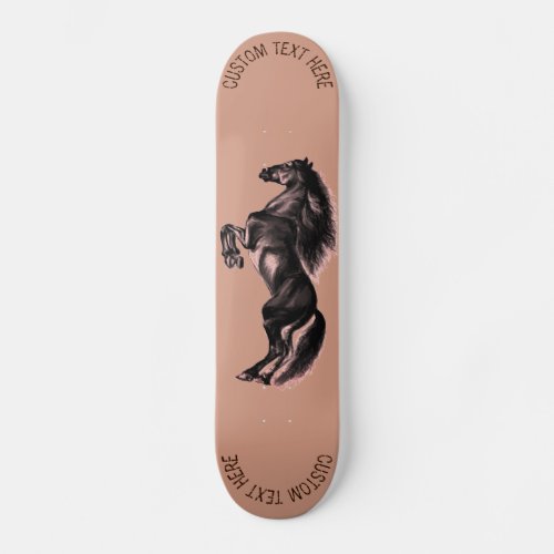Personalized Custom Text Skateboard with Horse