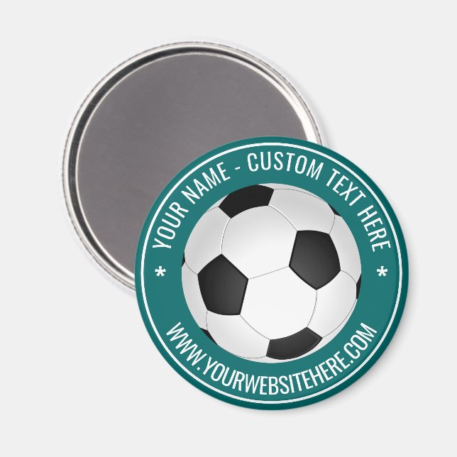 Personalized Custom Text Soccer Ball Magnet Gift (Front/Back)