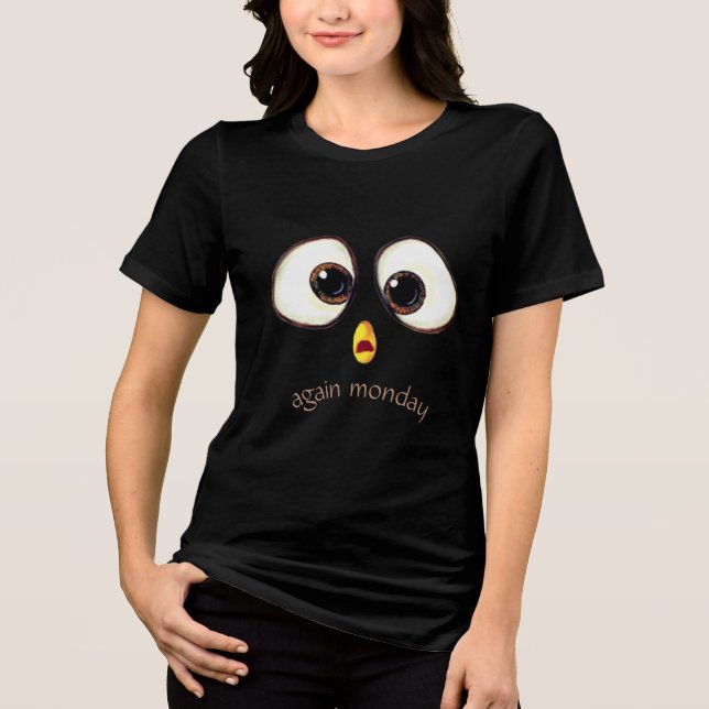Personalized Custom Text Surprised Funny Eyes Tri-Blend Shirt (Front)