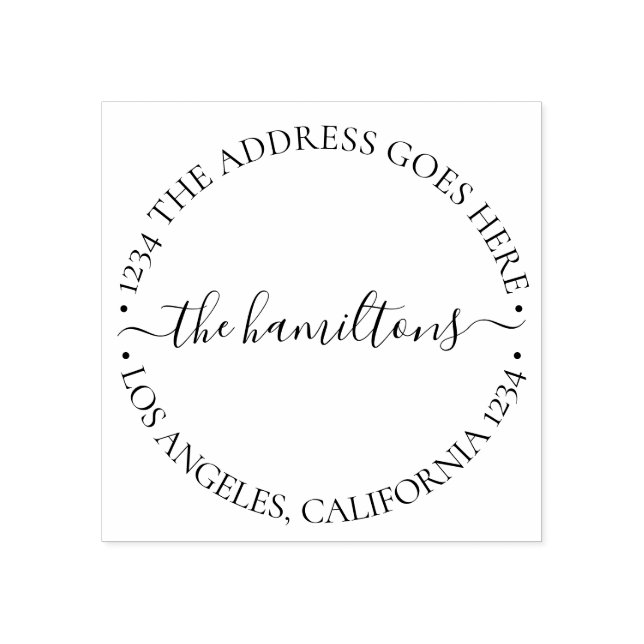 Personalized Custom Text Within Circle Unique Rubber Stamp (Imprint)