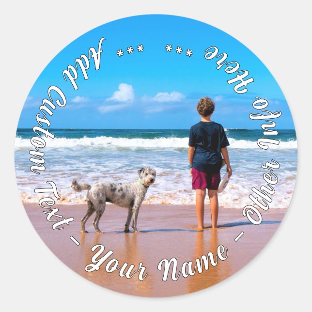 Personalized Custom Text Your Pet Photo Sticker (Front)
