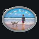 Personalized Custom Text Your Photo Belt Buckle<br><div class="desc">Custom Photo and Text Belt Buckles - Make Your Own Design with Pet - Dog / Cat - Personalized Family / Friends / Pets or Personal Bel Buckle Gift - Add Your Photo and Text / Name - Resize and move or remove and add elements / text with Customization tool...</div>