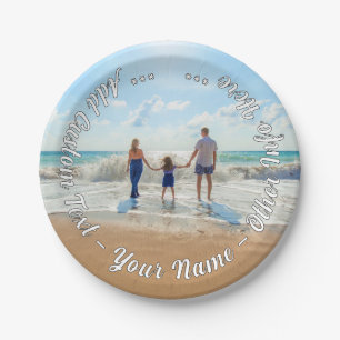 Personalized Custom Text Your Photo Paper Plates