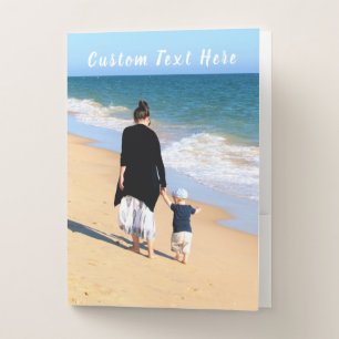 Personalized Custom Text Your Photo Pocket Folders