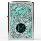 Personalized Custom Turquoise Gray Marble Pattern