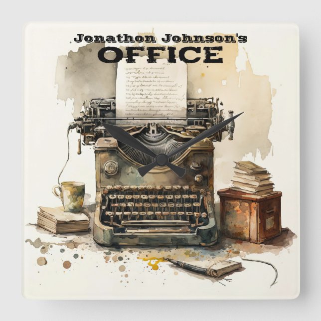 Personalized Custom Typewriter Wall Clock (Front)