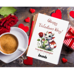 Personalized Custom Valentines Day Granddaughter Holiday Card