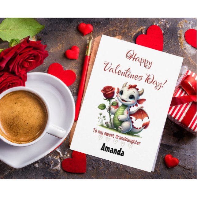 Personalized Custom Valentines Day Granddaughter Holiday Card (Creator Uploaded)