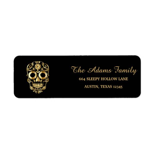 Personalized Custom Vintage Skull Halloween Label