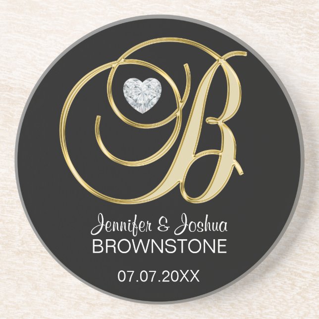 Personalized Custom Wedding Coasters Favors Gift (Front)