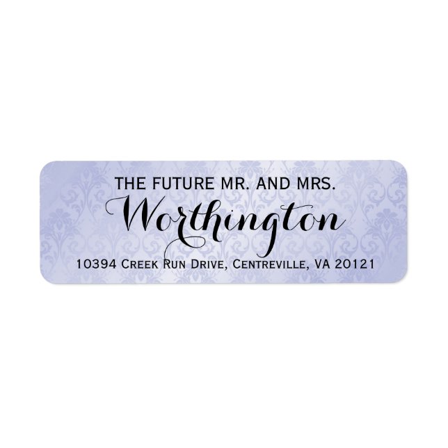 Personalized Custom Wedding Future Mr and Mrs Label (Front)