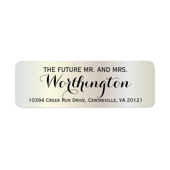 Personalized Custom Wedding Future Mr and Mrs Label (Front)