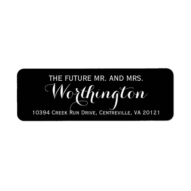 Personalized Custom Wedding Future Mr and Mrs Label (Front)