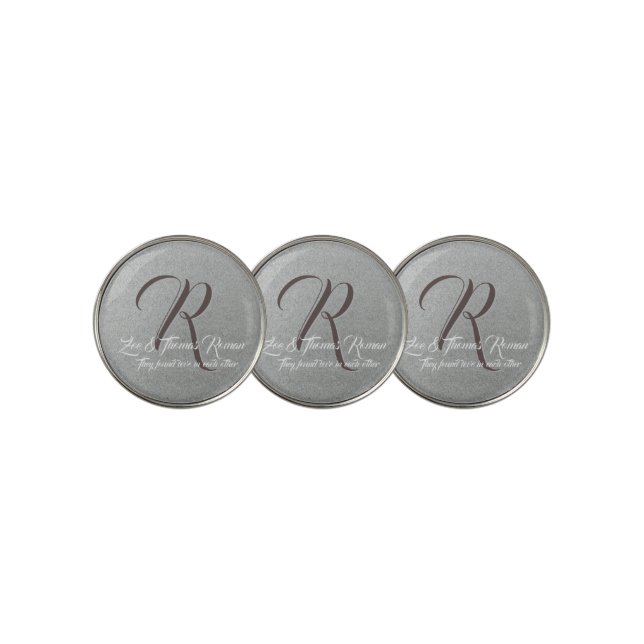 Personalized Custom Wedding Golf Gift Set Ball Marker (3 Up)