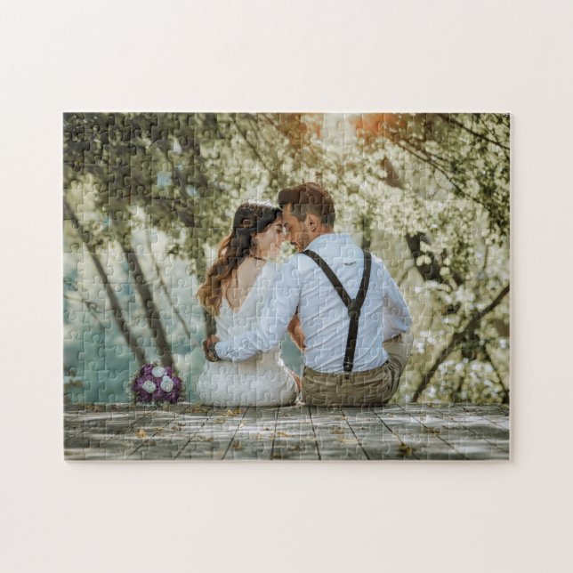 Personalized Custom Wedding Photo Gifts Jigsaw Puzzle (Horizontal)