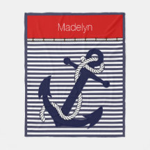 Personalized Custom Welcome Aboard Anchors Stripes
