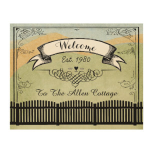 Personalized Custom Welcome To Our Cottage Wood Wall Art