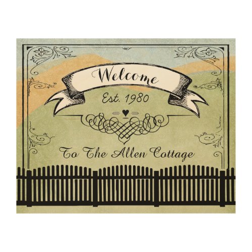 Personalized Custom Welcome To Our Cottage Wood Wall Art