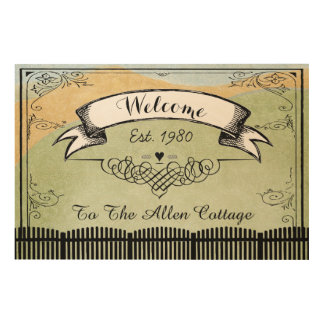 Personalized Custom Welcome To Our Cottage Wood Wall Decor