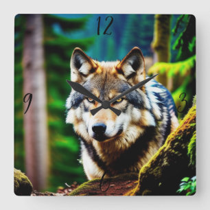 Personalized Custom Wild Wolf Wall Clock