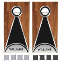 Personalized Custom Woodgrain, Black & Silver