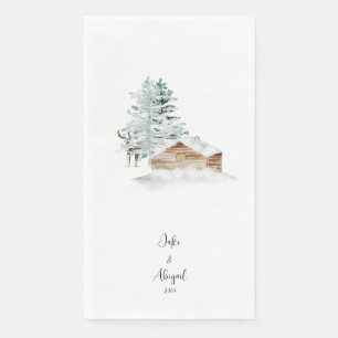 Personalized Custom Woodland Christmas Paper Guest Towels