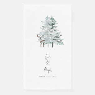 Personalized Custom Woodland Modern Font Paper Guest Towels