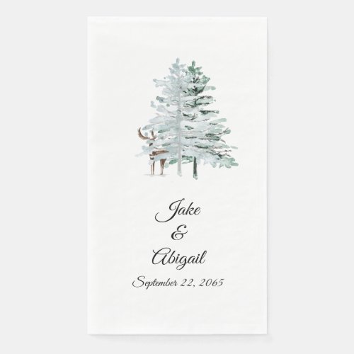 Personalized Custom Woodland Watercolor Paper Guest Towels