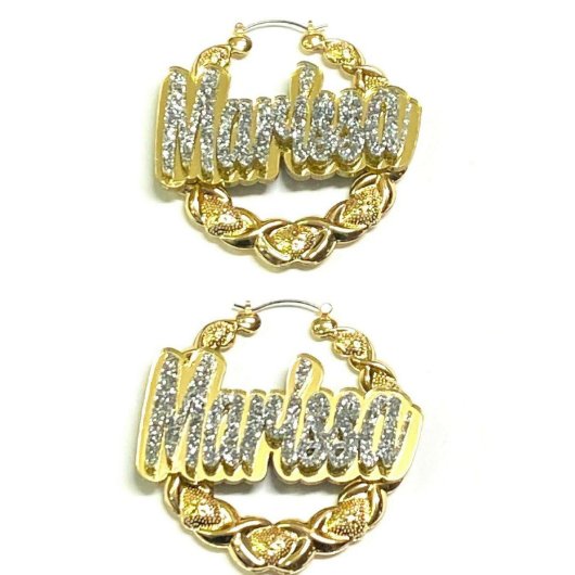 Personalized Custom XOXO Earrings 1.5 " Size Hoops (Front)