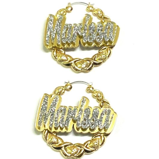 Personalized Custom XOXO Earrings 1.5 " Size Hoops (Front)