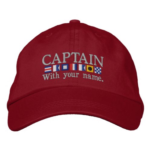 Personalized Custom Your Captain Nautical Flags Embroidered Baseball Cap