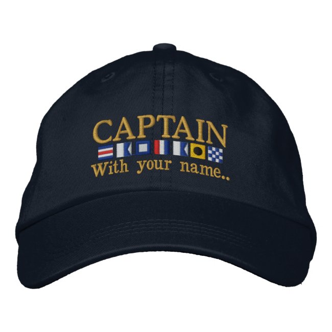 Personalized Custom Your Captain Nautical Flags Embroidered Baseball Cap